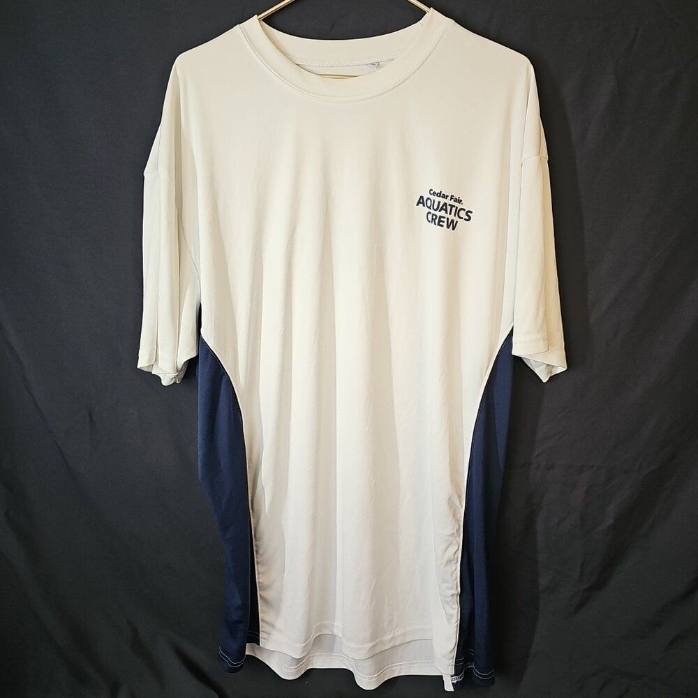 Cedar Fair Aquatics Crew Work Shirt 2xl White Blue